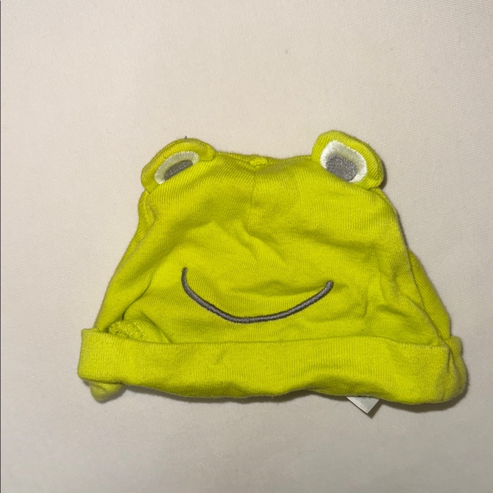 Kids Frog Beanie - Yellow